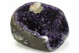 Top Quality Deep Purple Amethyst Geode with Calcite #342853-1